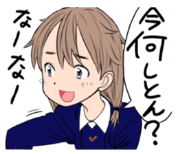 happy japanese junior high school girls sticker #3628907