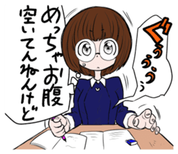 happy japanese junior high school girls sticker #3628910