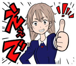 happy japanese junior high school girls sticker #3628912