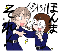 happy japanese junior high school girls sticker #3628917