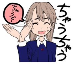 happy japanese junior high school girls sticker #3628919