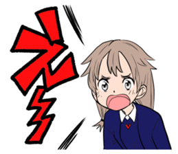 happy japanese junior high school girls sticker #3628922