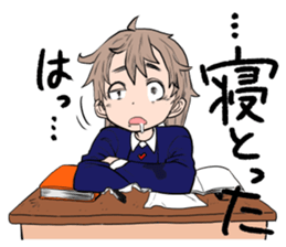 happy japanese junior high school girls sticker #3628933