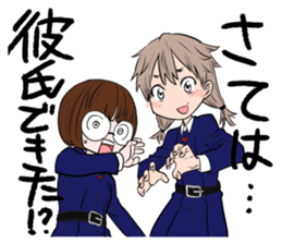 happy japanese junior high school girls sticker #3628940