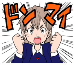 happy japanese junior high school girls sticker #3628942