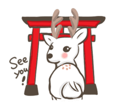Lucky deer in Nara sticker #3630622