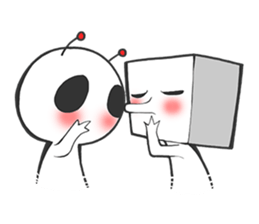 Circle and square of character sticker #3631520