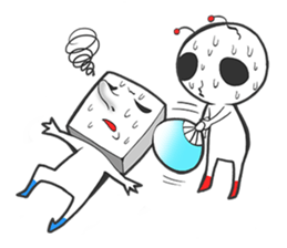 Circle and square of character sticker #3631530