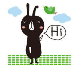 Black rabbit and red bear sticker #3631535