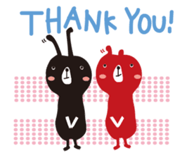 Black rabbit and red bear sticker #3631539