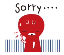 Black rabbit and red bear sticker #3631540