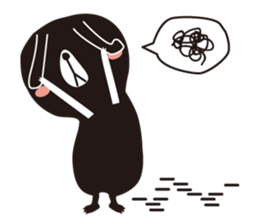 Black rabbit and red bear sticker #3631541