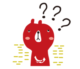 Black rabbit and red bear sticker #3631542