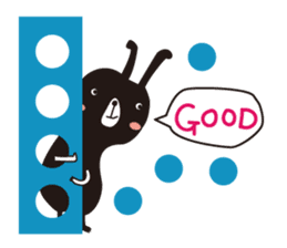 Black rabbit and red bear sticker #3631546