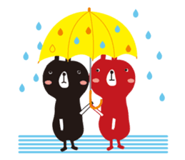 Black rabbit and red bear sticker #3631547