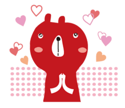 Black rabbit and red bear sticker #3631551