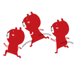 Black rabbit and red bear sticker #3631553