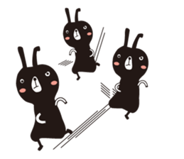 Black rabbit and red bear sticker #3631554