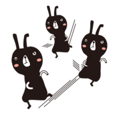 Black rabbit and red bear sticker #3631554