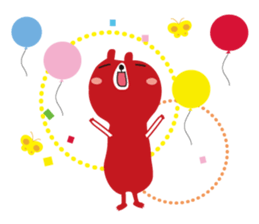 Black rabbit and red bear sticker #3631555