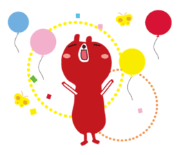 Black rabbit and red bear sticker #3631555