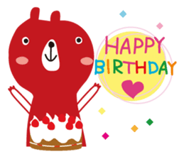 Black rabbit and red bear sticker #3631556