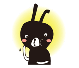Black rabbit and red bear sticker #3631557