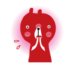 Black rabbit and red bear sticker #3631558