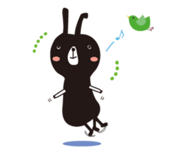 Black rabbit and red bear sticker #3631559