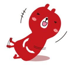 Black rabbit and red bear sticker #3631560