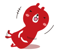 Black rabbit and red bear sticker #3631560