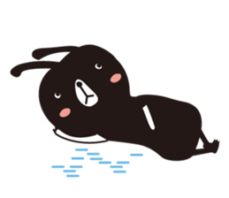 Black rabbit and red bear sticker #3631562