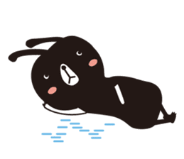 Black rabbit and red bear sticker #3631562