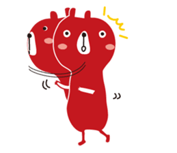 Black rabbit and red bear sticker #3631563