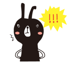 Black rabbit and red bear sticker #3631564