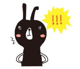 Black rabbit and red bear sticker #3631564