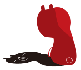 Black rabbit and red bear sticker #3631565