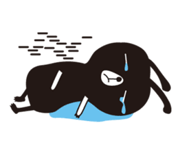 Black rabbit and red bear sticker #3631566