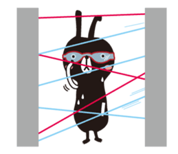 Black rabbit and red bear sticker #3631567