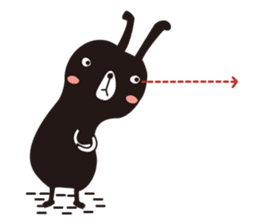 Black rabbit and red bear sticker #3631569