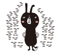 Black rabbit and red bear sticker #3631570
