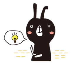 Black rabbit and red bear sticker #3631571