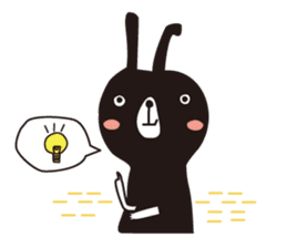 Black rabbit and red bear sticker #3631571