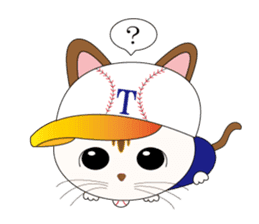Kawaii Baseball favorite cat 2nd sticker #3635027