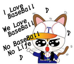 Kawaii Baseball favorite cat 2nd sticker #3635041