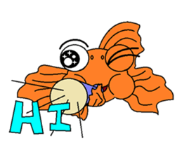 Funny Goldfish sticker #3640372