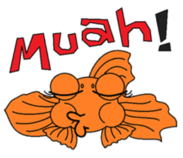 Funny Goldfish sticker #3640377