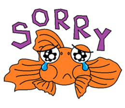Funny Goldfish sticker #3640385