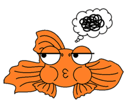 Funny Goldfish sticker #3640391