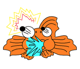 Funny Goldfish sticker #3640396